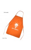 AK Parti Gençlik Kolları logolu beyaz turuncu biyeli nonwoven promosyon mutfak önlüğü